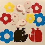 壁面飾り　ランドセル＆お花・ちょうちょ✧︎*。