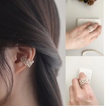 Lace Tiara Cuff Ring  Size Mレース ティアラ カフリング　　タティングレース　イヤーカフ　指輪　パールビーズ