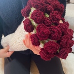【花束ブランケット（バラ）】  ブーケブランケット　花束　ブーケ　ブランケット　薔薇　ボルドー　真紅の薔薇　ひざ掛け　冬　インテリア　ギフト　