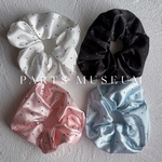 【2個】パミュパーツ♡ノベルティやアレンジなどに/高品質ヘアアクセサリー/ボリューミーシュシュ/シルクラスタードット/色の組み合わせ自由