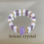 ラベンダーアメジスト　瑠璃すずらん　ブレスレット　　　天然石ブレスレット　Selene crystal