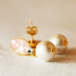 シェルパールピアス [イヤリングに変更可]