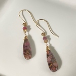 ピンクトルマリンコッパーのシンプルピアス