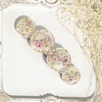 バレッタ　6cm  ドライフラワー　little garden ピンク系　レジン