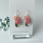 淡色♡桃の花ピアス（イヤリング）　花桃　はなもも