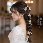 成人式　髪飾り ❤︎ ♡ 蝶々の髪飾りxパールセット♡ ウェディングフォト　結婚式　ヘッドドレス　前撮り　白無垢　振袖　袴　ウェディング　和装　