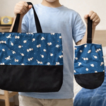 大きめサイズ長くご利用いただけます☀︎シマエナガ柄＊レッスンバッグ＆上履き袋＊入園入学準備に＊ママのトートバッグにもなります(現品限り)(3日以内発送)