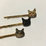 猫 ヘアピン 三点セット