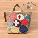tuttifun＊Colorful lrreguler Circle Canvas Tote     A222