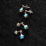 【選べる金具】ラブラドライト ちっちゃな星の耳飾り