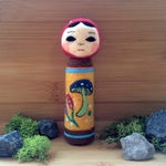 【こけしのようなものたち】　かぶりものタイプ　2号　＊羊毛フェルト＊