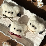 キッズテディベアヘアクリップ🧸ホワイトモカ