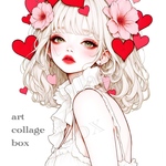 295 art collage box 人物ステッカー