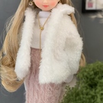 ふわっふわファージャケット　ホワイト　22cmドール　ドール服　ピュアニーモ