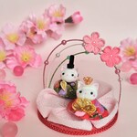 桃の節句＊ねこのお雛様＊ちりめんつまみ細工