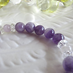 ドッグトゥースアメジストとラベンダーアメジストのブレスレット【パワーストーン】