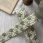 インド刺繍リボン 約4.5cm幅×50cm  チュール素材　グリーン　緑
