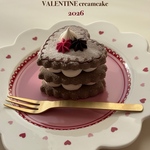 Heart cream  cake