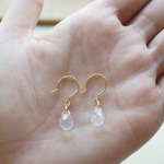 <送料無料>★OUTLET★　ローズクォーツシンプルピアス