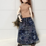 コーデュロイスカート.ドール洋服(リカちゃんブライスの洋服)紺系