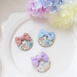 【new✧︎*。】くるみボタン❁︎リバティ×リボン୨୧ブランケットクリップ