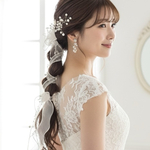 ♥️100 【クリーム】シアーリボン の ポニーフック/ 紐  オーガンジー ヘアアクセサリー  ヘアリボン