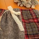 SALE!　RickRackニットスカート　グレー×タータンチェック　M