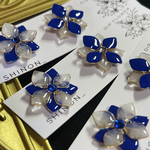 アシメ💙‎🤍ピアス イヤリング 