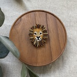 《animaux・ビーズ刺繍》ライオンブローチ《受注生産》