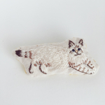 【受注制作】ねこの刺繍ブローチ