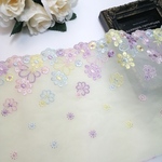 1m シフォン 刺繍 レース フラワー  はぎれ  ハンドメイド 手芸 素材　生地