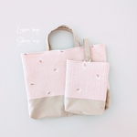 【送料無料】さくらんぼの刺繍のヌビ　レッスンバッグとシューズケース　入園入学セット　ヌビバッグ　イブルバッグ　入園入学 
