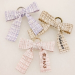 お名前刺繍　リボンチャーム　うちの子お名前刺繍　お散歩バッグやレッスンバッグにもリボンバッジ