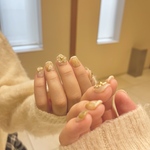 No.20⌇ Sunny Bloom ぷくぷくネイル　お花　フラワー　マグネットネイル　お花ネイル　秋ネイル　オレンジネイルチップ　Chamo nail ネイルチップ　オレンジネイル　秋ネイルチップ