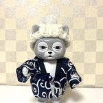 ニャンコ用　半纏(はんてん)  唐草とネコ