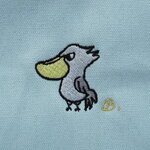 ハシビロコウのワンポイント刺繍入り　ミニトートバッグ