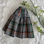 NO,611 リカちゃん服  　【単品】オシャレ　チェック　ティアードスカート　リアルクローズ