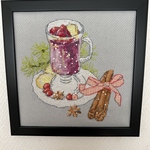 hot wine🍷クロスステッチ刺繍額