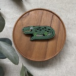 《animaux・ビーズ刺繍》ワニブローチ《受注生産》
