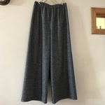 カシミヤ混メランジウールで作ったワイドパンツ