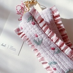チューリップ刺繍ハンドストラップ/パープル