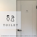 【グレース】 ドアステッカー 3. TOILET 人 トイレ お手洗い ルームサイン ステッカー 明朝 ピクトサイン イラスト アイコン シンプル アルファベット 小さめ インテリアステッカー 