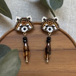 NEW《animaux・ビーズ刺繍》レッサーパンダピアス/イヤリング《受注生産》