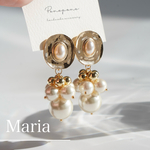 Maria｜クラシックパールの揺れるピアス／イヤリング　s925ポスト　アレルギー対応　大ぶり　入学式 卒業式 結婚式　ギフト　プレゼント　母の日　入園式　卒園式