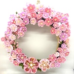 つまみ細工　桜のリース
