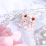 flower nectar 🌸 桜 ピアス イヤリング 中身が揺れる雫 春 ピンク