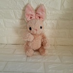 お値下げ、ぬいぐるみ、うさぎ、ラビット、ハンドメイド、ピンクベージュ、オリジナル、抱きしめられるサイズ、
