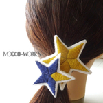 刺繍のスターヘアゴム*2こセット