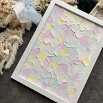 A4サイズ　フォトフレーム　パステル　花　テクスチャー　アート　インテリア　絵画　抽象画　現代アート　
