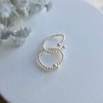 R452 パールビーズのオープンリング｜繊細で温かみのある指輪|フリーサイズ|デイリー・結婚式・特別な日に寄り添う上品アクセ